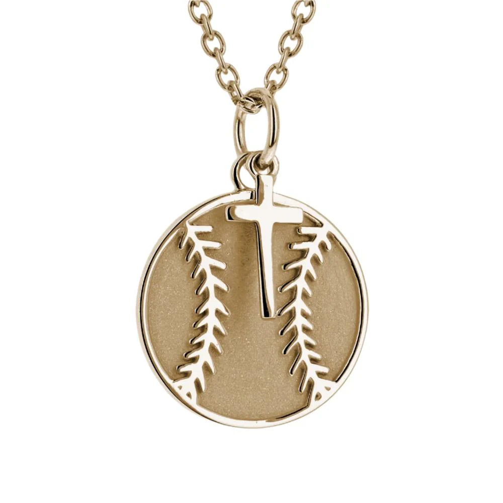 Baseball Dangle Cross Necklace