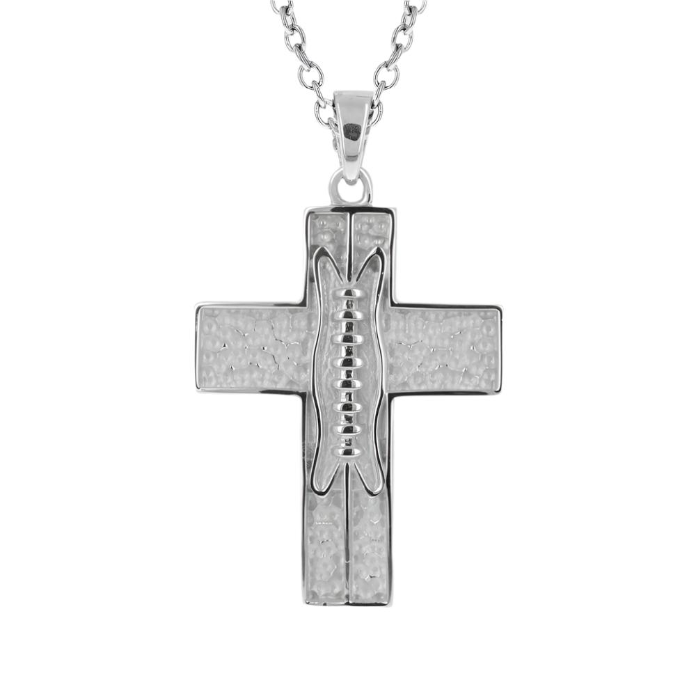 Pigskin Football Cross Necklace