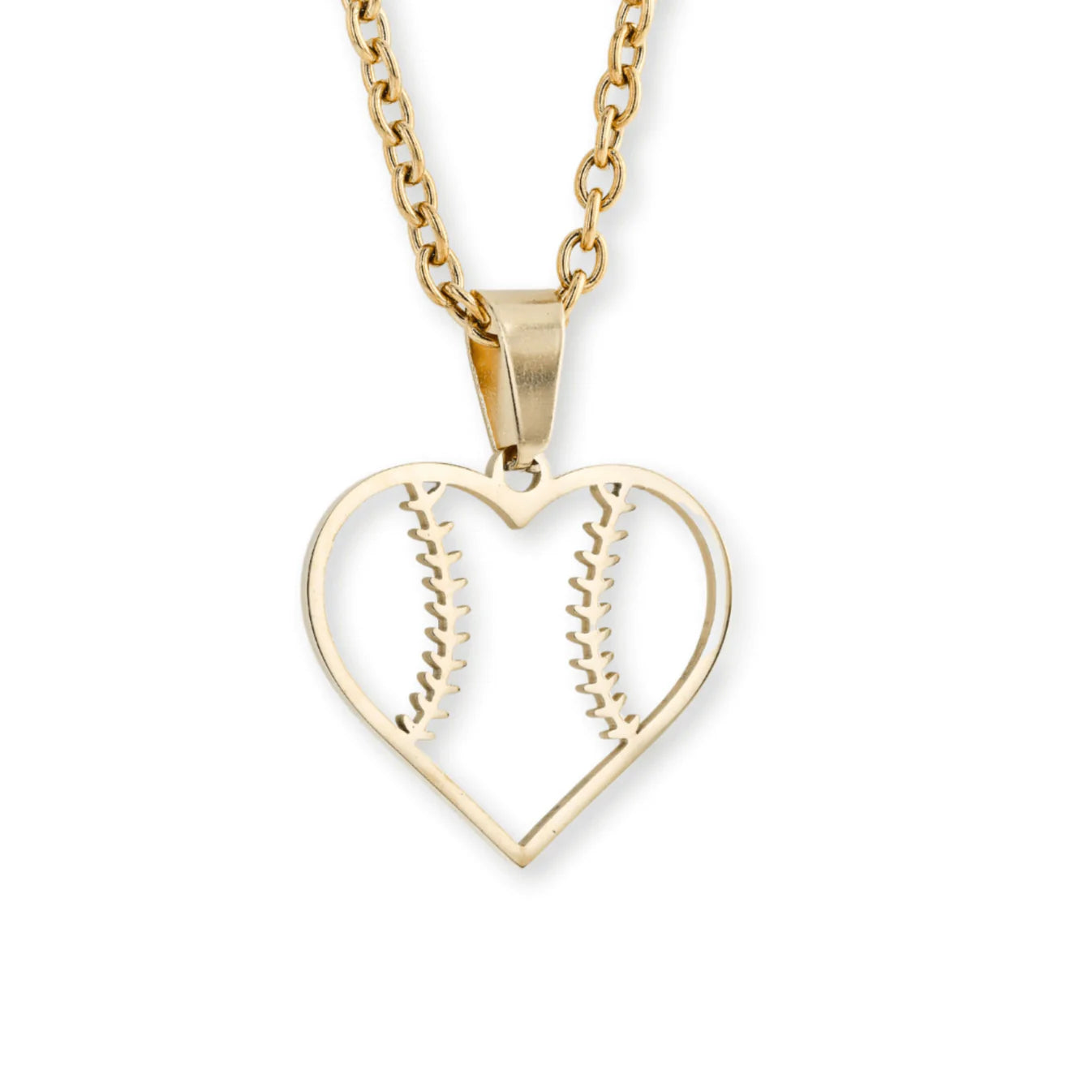 Heart Seams Softball Necklace