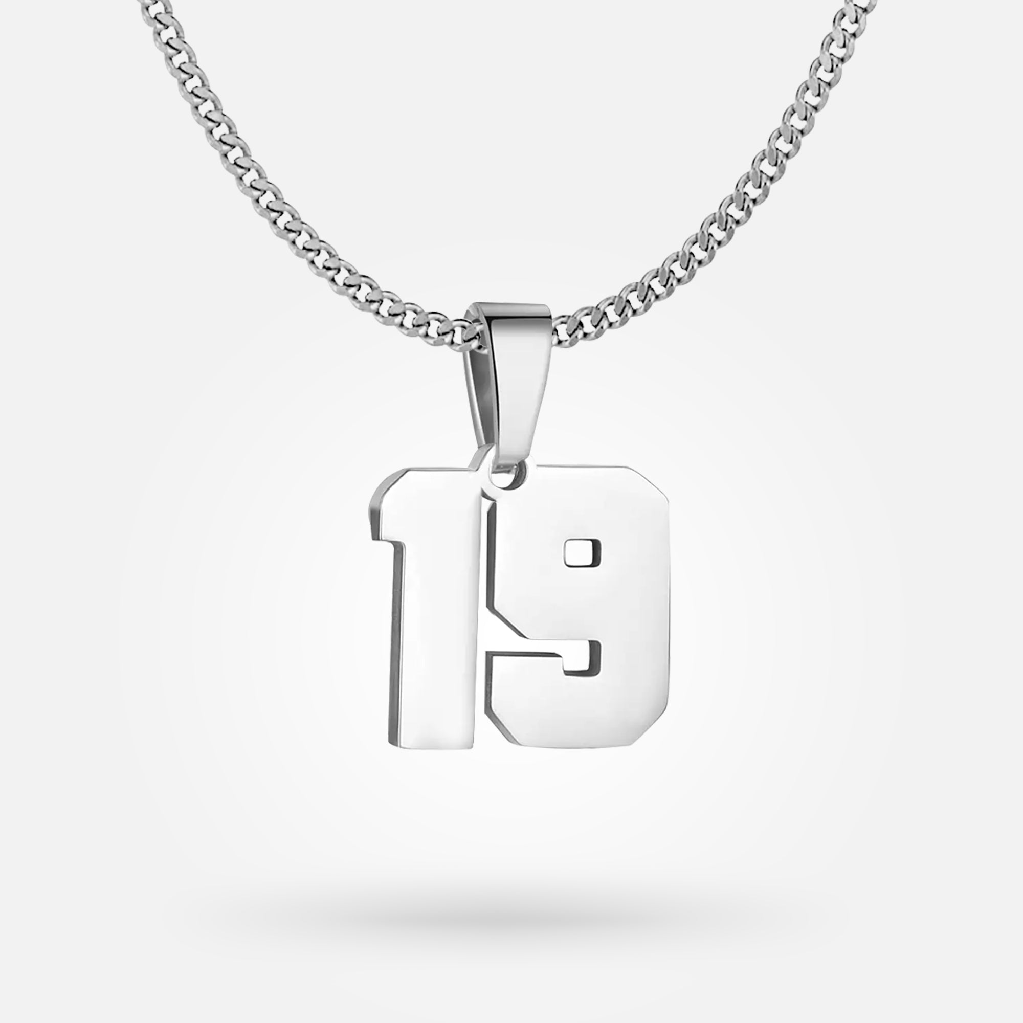 Custom number pendant on sale with chain necklace